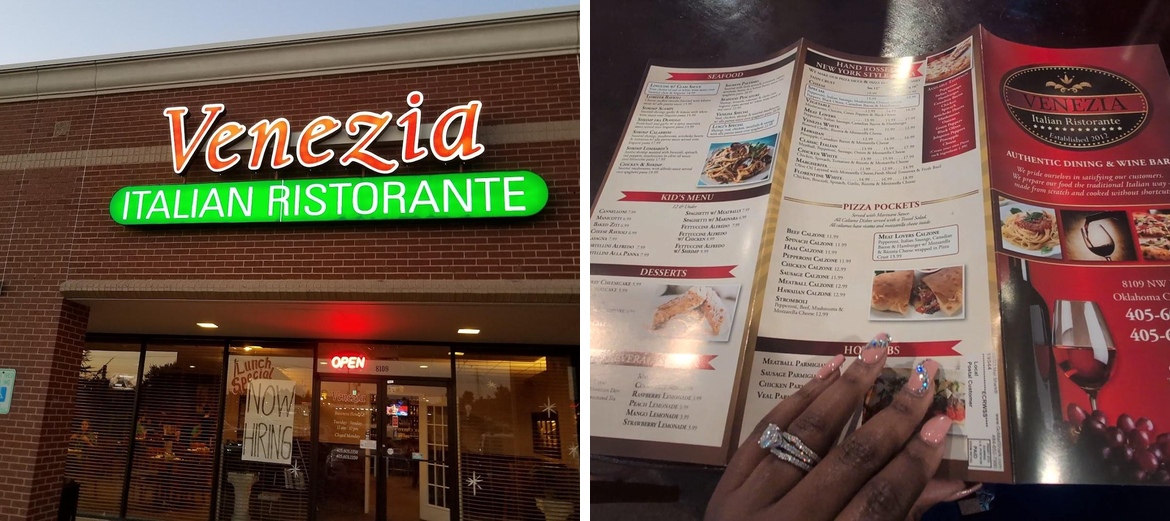 Venezia Italian Ristorante Menu